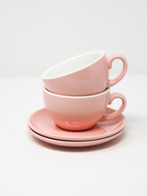 Lade das Bild in den Galerie-Viewer, 2 Tassen mit Untersetzer - "rosa"