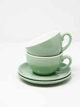 Lade das Bild in den Galerie-Viewer, 2 Tassen mit Untersetzer - "mint"