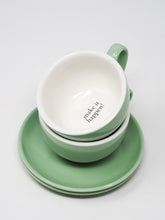 Lade das Bild in den Galerie-Viewer, 2 Tassen mit Untersetzer - "mint"