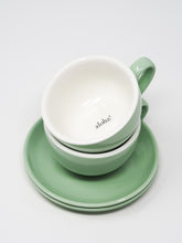 Lade das Bild in den Galerie-Viewer, 2 Tassen mit Untersetzer - "mint"
